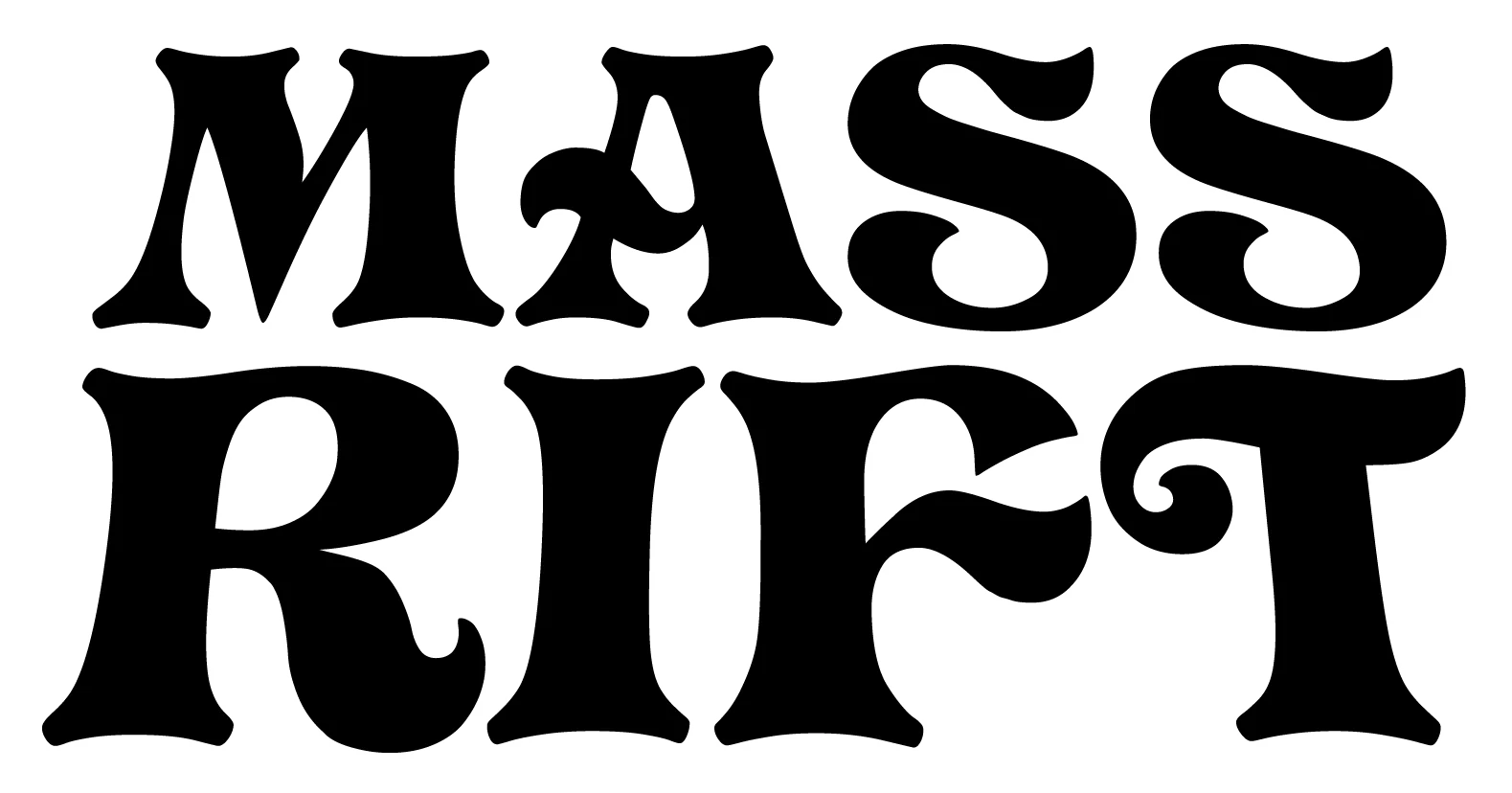 Mass Rift Logo.
Der Bandname in schwarzen, dicken, leicht schnörkeligen Buchstaben.