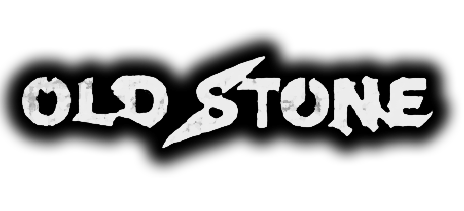 Old Stone band logo. The lettering "Old Stone" calligraphed in capital letters.