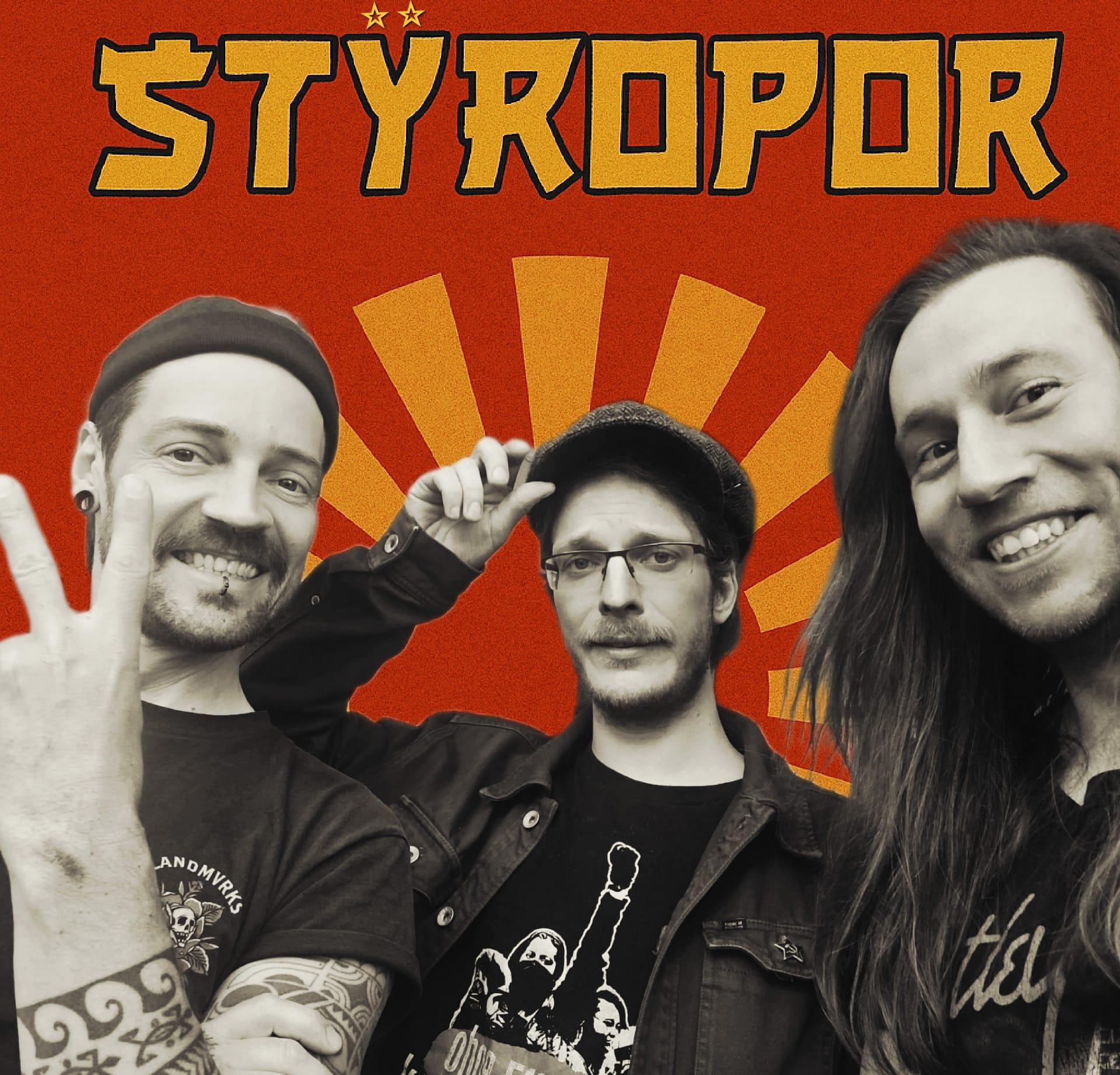 Styropor Bandfoto mit Logo.